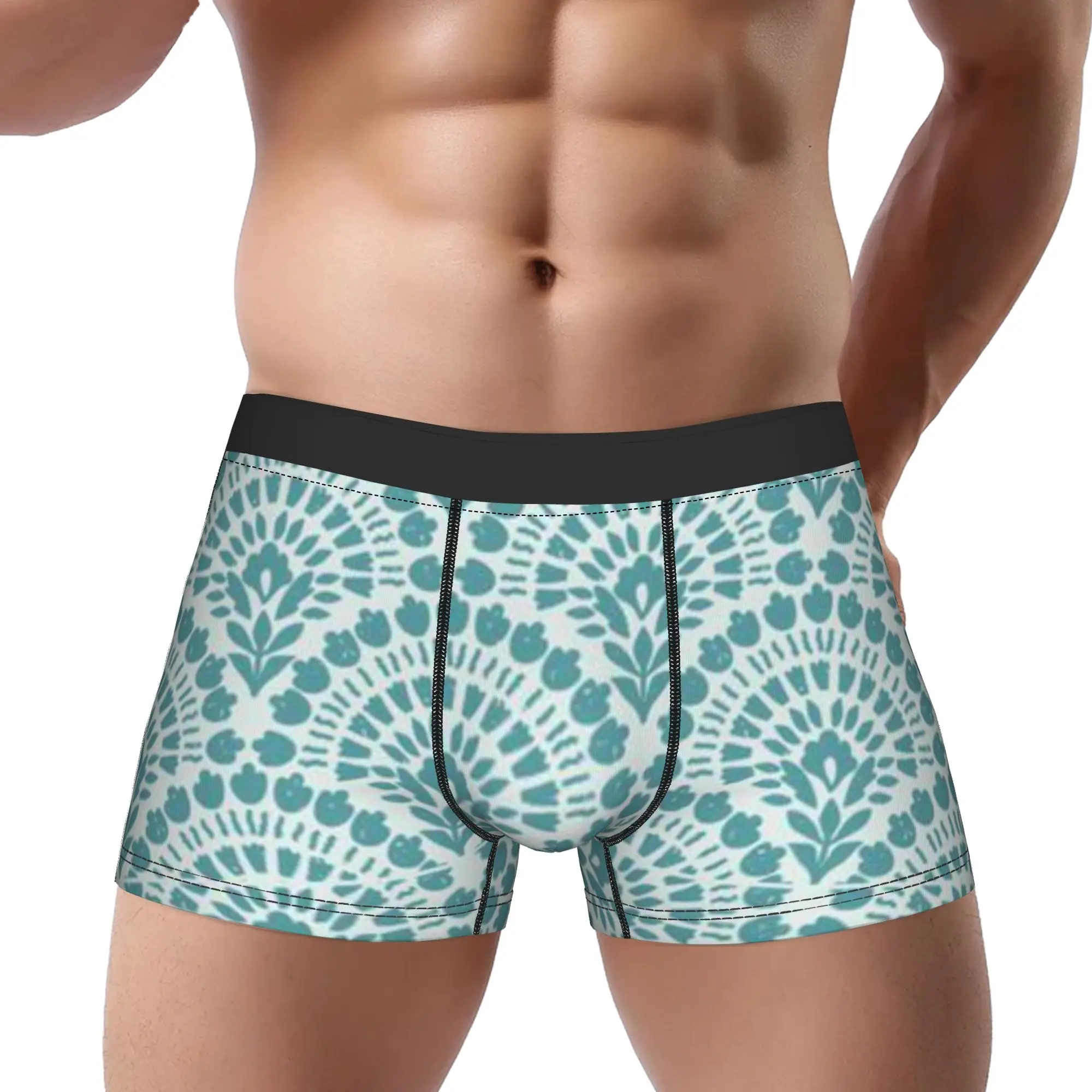 Sector (26) Fan Pattern Underpants Breathbale Panties Men's Underwear Comfortable Shorts Boxer Briefs