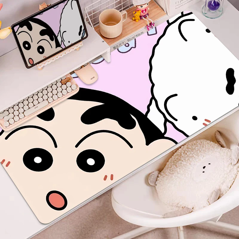 Crayon Shin-chan Themed Mouse Pad XXL Gaming Mouse Pads Non-Slip Keyboard Mousepad Edge Design Gaming Pad Cute Desk Mat Office - Image 6