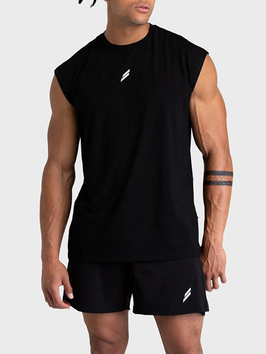 Men s Loose Tank Tops Casual Printed Sleeveless Muscle T-Shirt Workout Training Fitness Sleeveless Gym Tops Streetwear