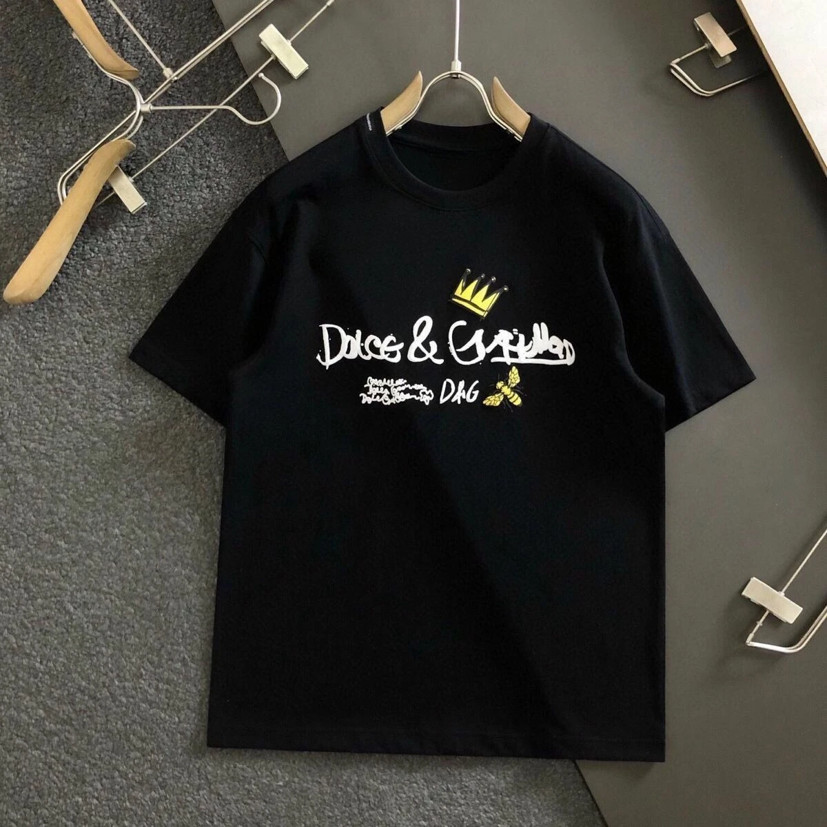 تي شيرت من القطن الخالص مطبوع جديد للزوجين ثقيل الوزن، بلوزة عصرية فضفاضة بأكمام قصيرة ورقبة دائرية كاجوال للرجال والنساء #2