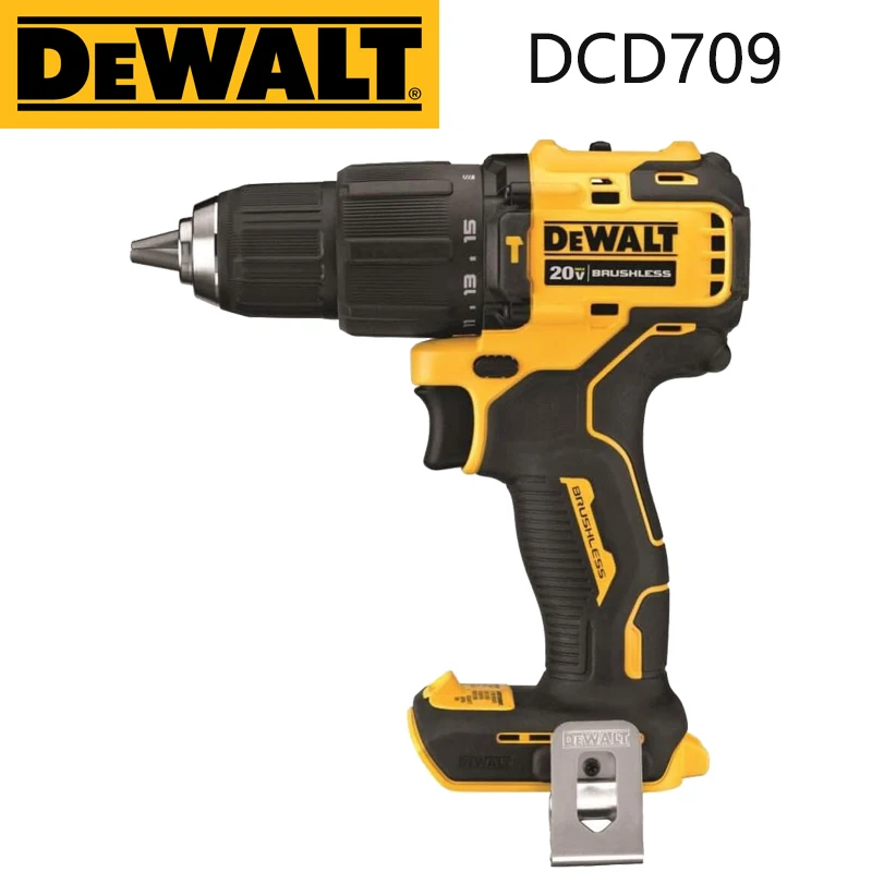 DEWALT DCD709 20V Electric Hand Drill Impact Drill Compact Brushless Cordless Charging Screwdriver Power Tool