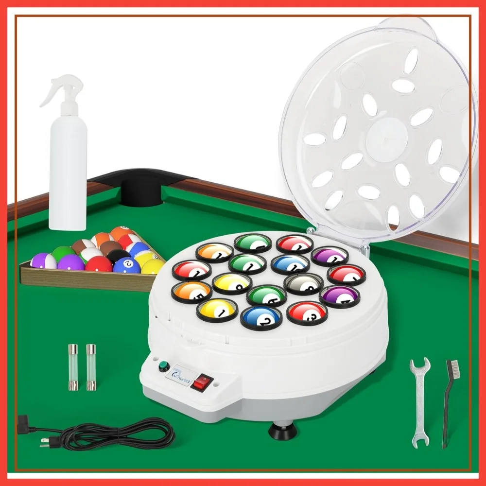 

Automatic Pool Ball Cleaner for 16 Billiard & Snooker Balls, Dual Use 110V