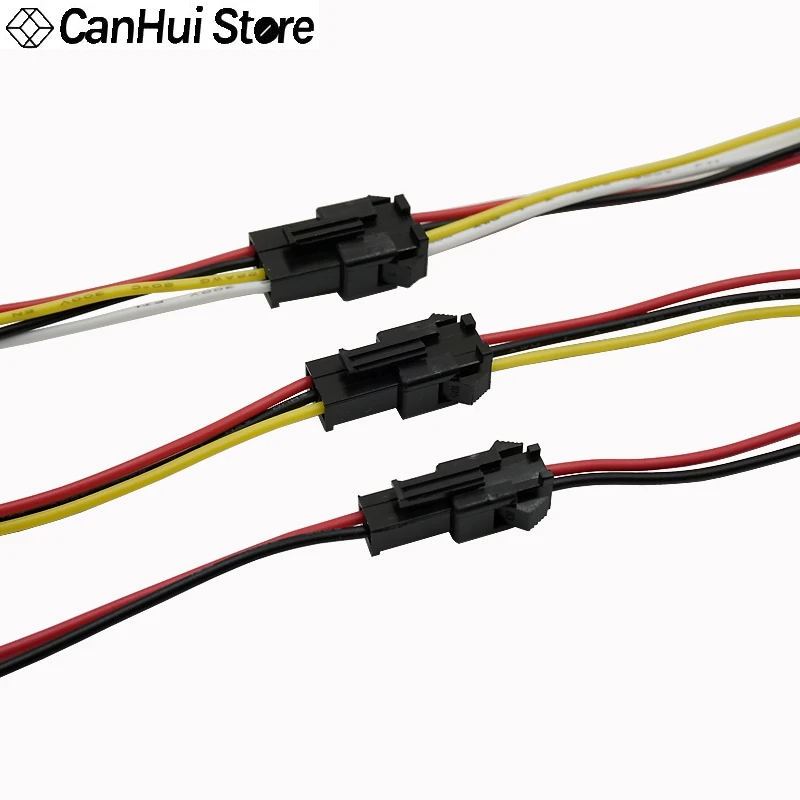10pcs ​​2P/3P/4P JST SM Line Connector 10/15/20cm 22AWG Male Female Plug Socket Wire for LED Strip Light Quick Connect Adapter