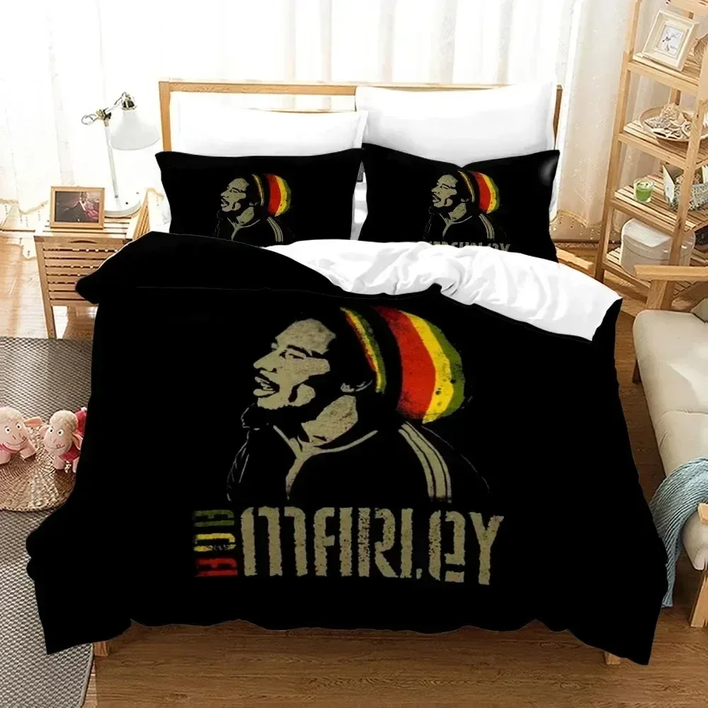 Luxury New 3D Print Penutup Selimut Set Tempat Tidur Bob Marley Kustom Untuk Anak-anak Laki-laki Dewasa Dekorasi
