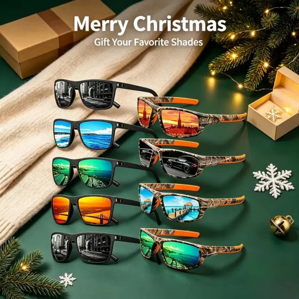 9 Pairs of Sports Glasses of The Same Style for Men and Women, Colored Lenses, Lightweight Frames, Fashionable Sunglasses for Men and Women for Outdoor Riding, Driving, Fishing, Running, Gift-giving Recommendations