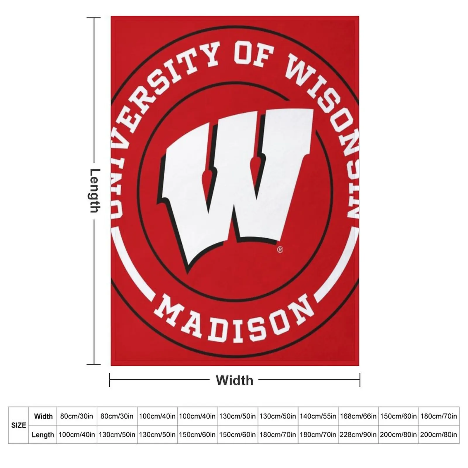 UW-Madison Throw Blanket Cute Blankets For Bed Luxury Heavy Bed covers Moving Blankets