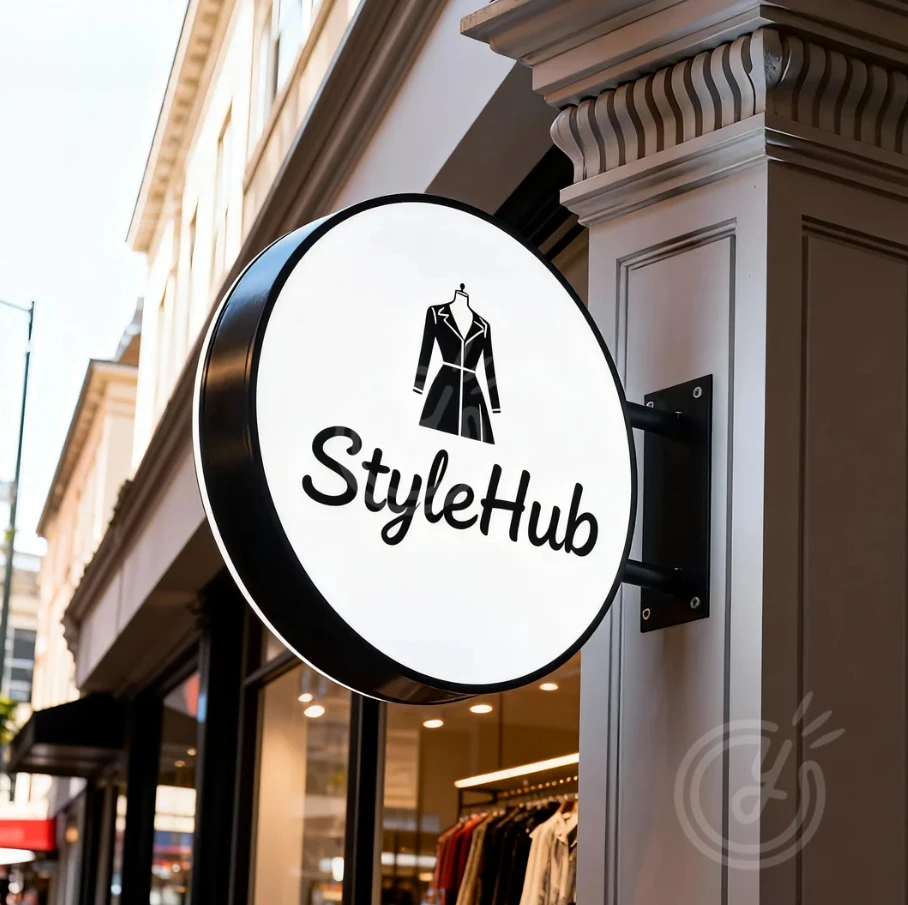 맞춤형 원형 라이트 사인 박스 상점 전면 백라이트 LED 블레이드 양면 방수 야외 크리스마스 맞춤형 벽 스타일라이트박스