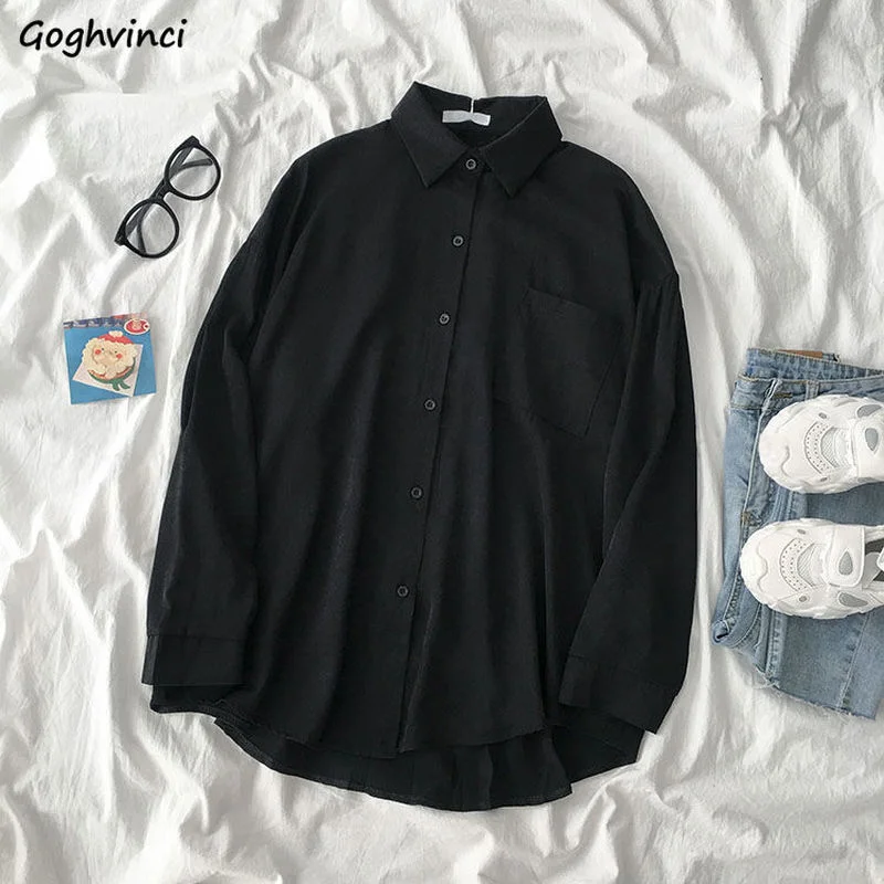 

Рубашки женские, минималистичные, универсальные, с длинным рукавом, офисные, женские, в консервативном стиле, Новое поступление, повседневные, базовые, модные, Camisas Mujer College