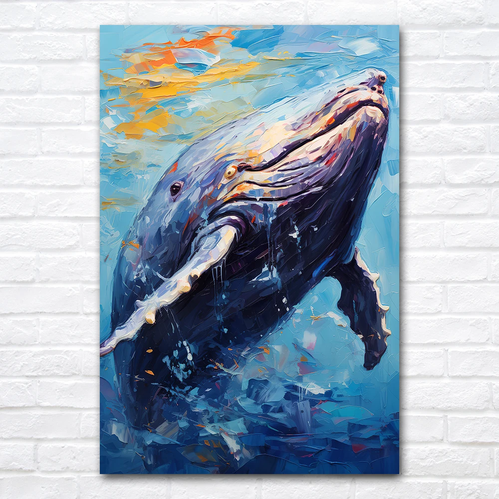 Colorful Whale Canv…