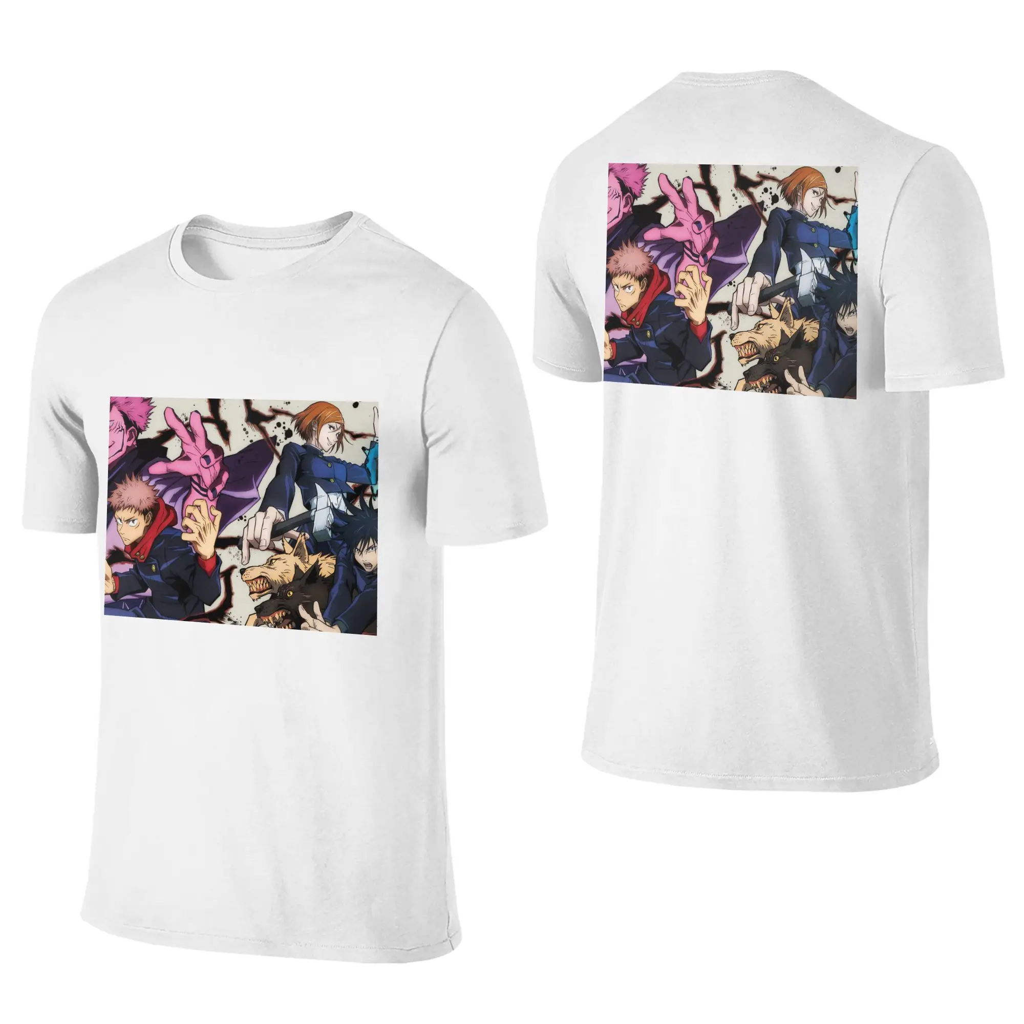 100% Cotton Megumi Besto Friendo Jujutsu Kaisen Sukuna Anime T-Shirt Men's Double Sided T Shirt Men Summer Shirts Tops Oversized