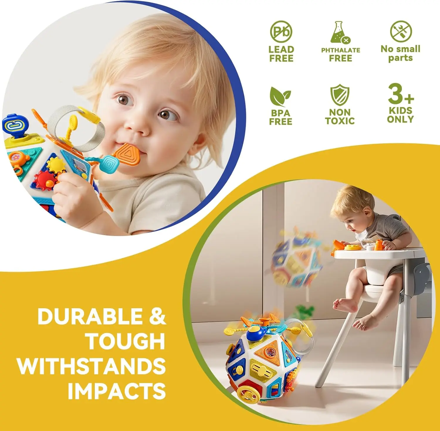 Baby Busy Board Activiteit Kubus Speelgoed Montessori Zintuiglijk Speelgoed Peuter Fijne Motoriek Vroeg Educatief Speelgoed Reizen Fidget Speelgoed Geschenken