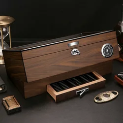 top clear window wood Humidor Cigar Box Travel Cigar Case orginizer Cedar Cutter smoking accessories storage portable