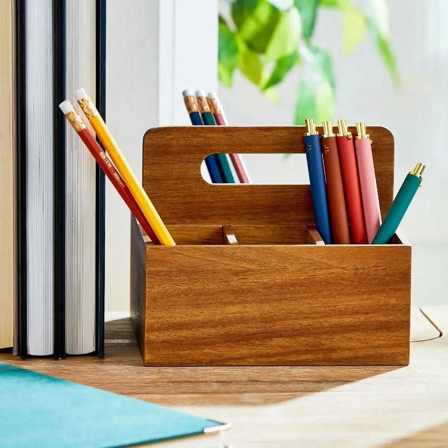 

Настольный органайзер, 6,6 x 6,6 x 5,1 дюйма, удобная ручка для переноски