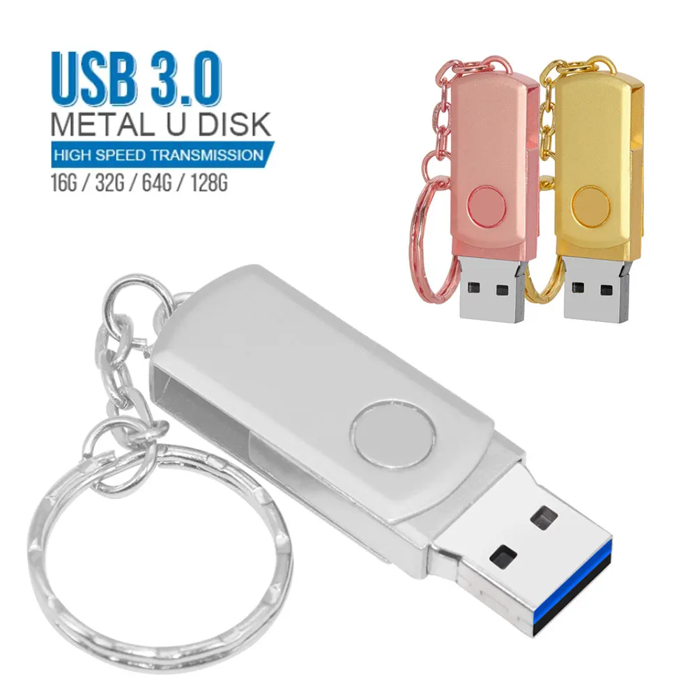 Rotation 3.0 Pen drive 128GHigh Speed USB Stick 64G 16G Pendrive USB 3.0 Flash Drive 32G Customized  USB Flash Drive for PC