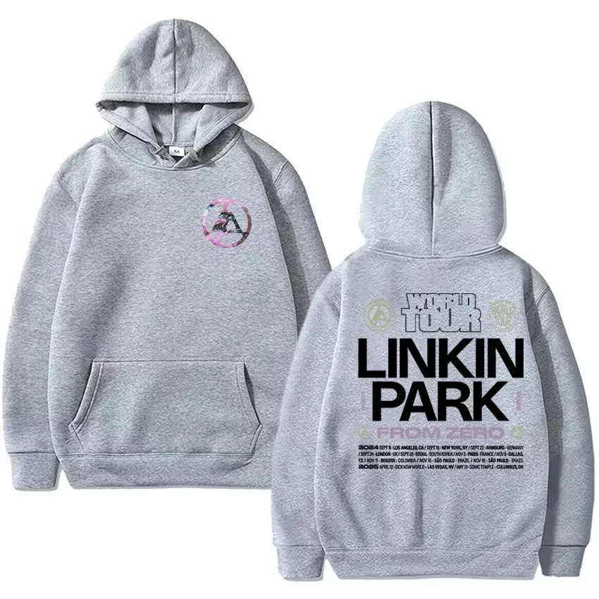 هوديي Merch Harajuku هوديي أزياء الشارع الجديد للرجال من جولة عالمية لفرقة الروك Linkin Park From Zero