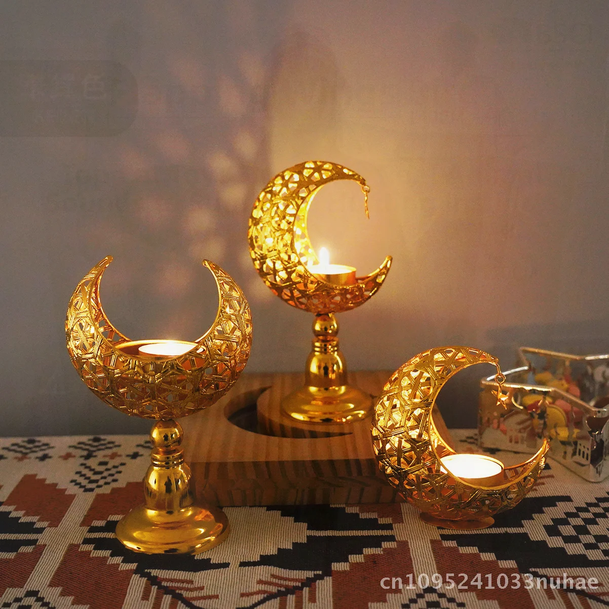 

Iron Candle Holder Aromatherapy Stove Moon Shape Home Bedroom Decor Modern Minimalist Geometric Crafts Ornaments