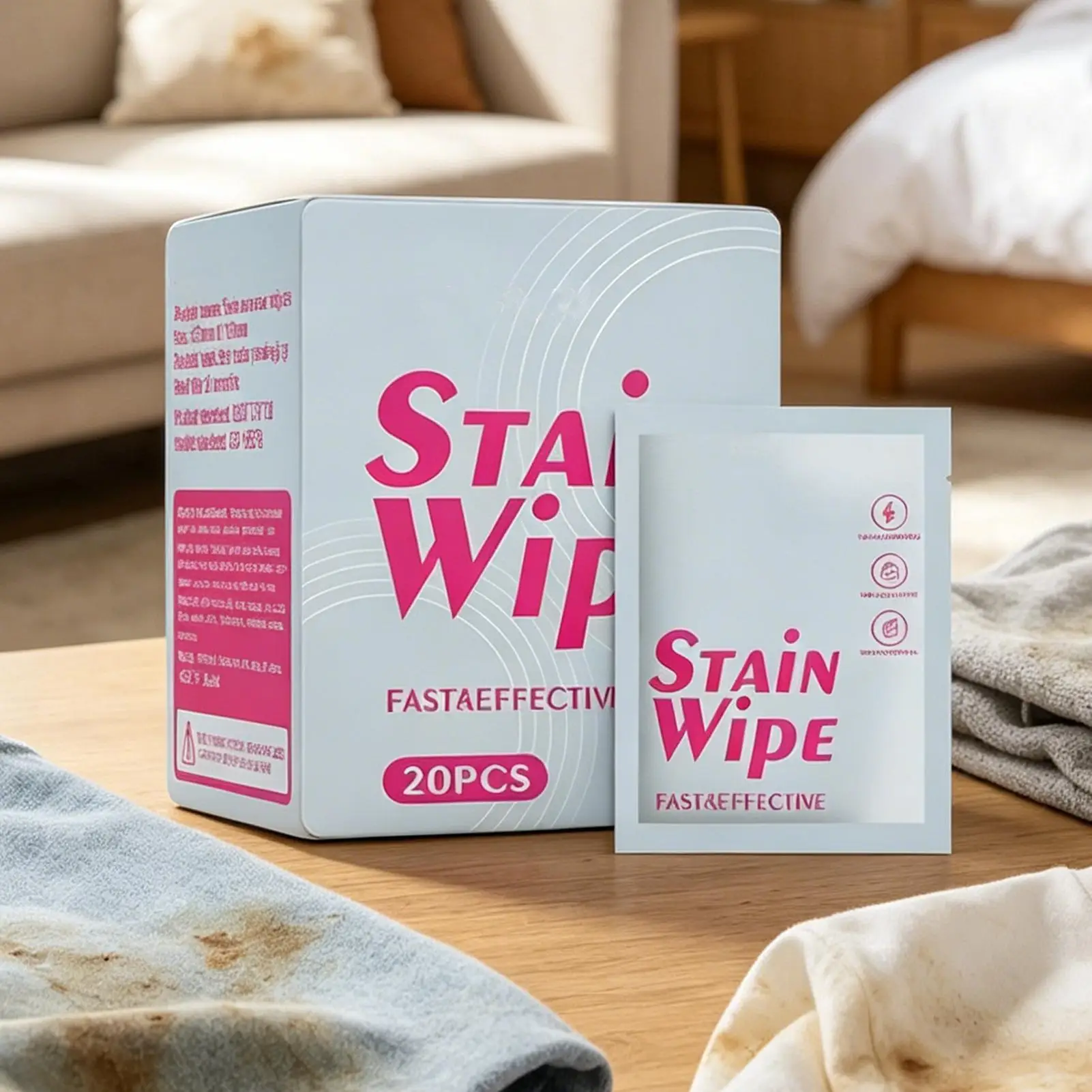 Laundry Stain Remover Wipes 20Pcs/set Fabric Cleaner Grease Quick Cleaning Cloths Laundry Sheets for Clothes spot cleaning