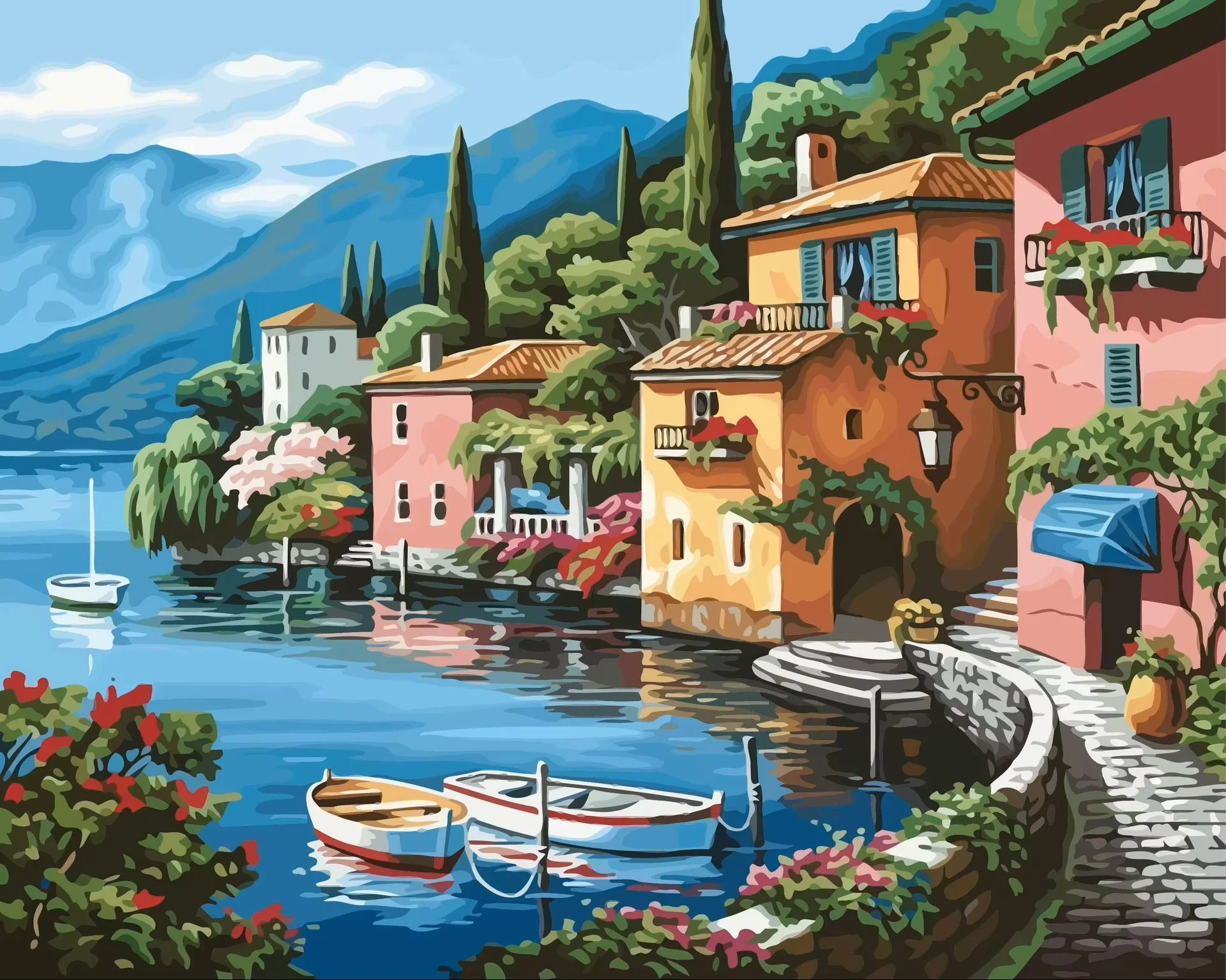 40x50CM DIY Paint By Numbers on Canvas Handmade Painting Kits Frameless Acrylic Paint Oil Painting Gift for Adults Home Decor