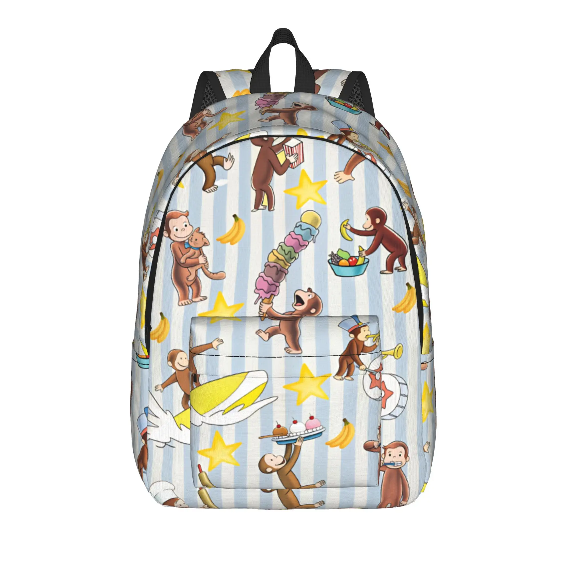 C-Curious George Backpack  Novelty Backpacks Boy University Durable High School Bags Design Rucksack