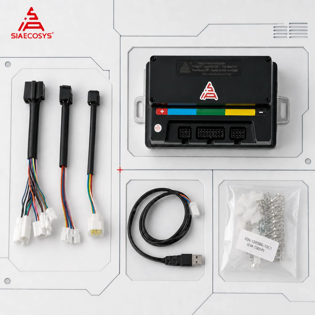 VOTOL EM50SP Programmable Controller CAN LIN Bus 72V 50A 55KPH for 1-2KW BLDC Electric Scooter Bike Motor Powertrain Upgrade