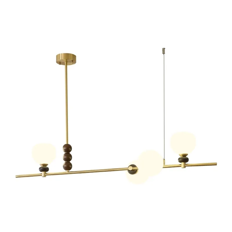 

Medieval style solid wood restaurant chandelier villa bar tea room light bar chandelier strip lamp