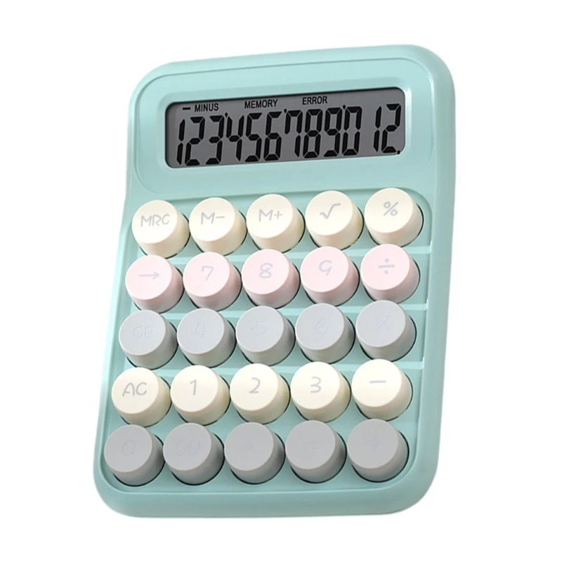 Mechanical Calculator 12 Digit Large LCD Display Big Buttons Easy to Press Office Calculator for Office,School Daily Use