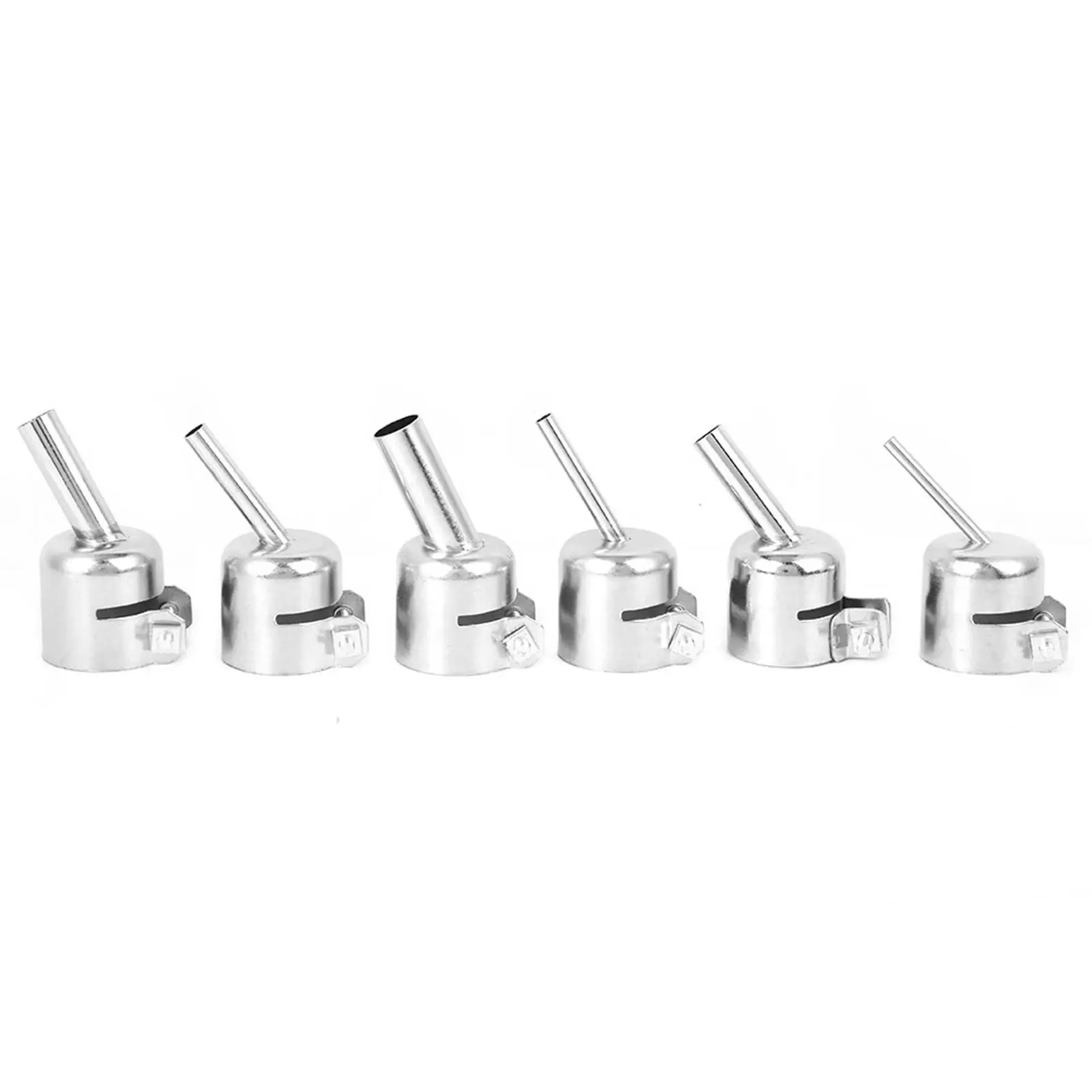 6Pcs 45° Bent Curved Heat Nozzle for 861dw Soldering Station - Oblique Mouth Welding Accessories