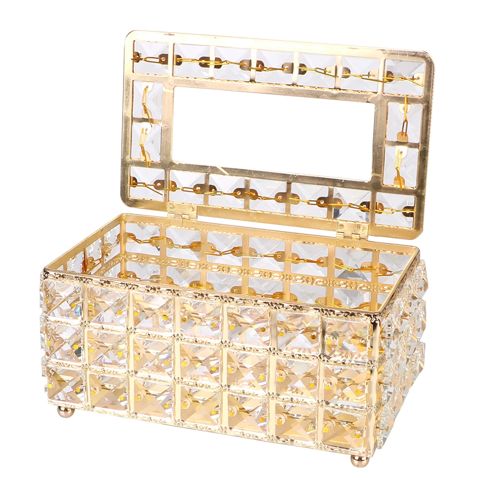 Square Crystal Cube Tissue Box Bedroom Office Hotel Cafe Coffee Napkin Dispenser European-style Bar Napkin Box