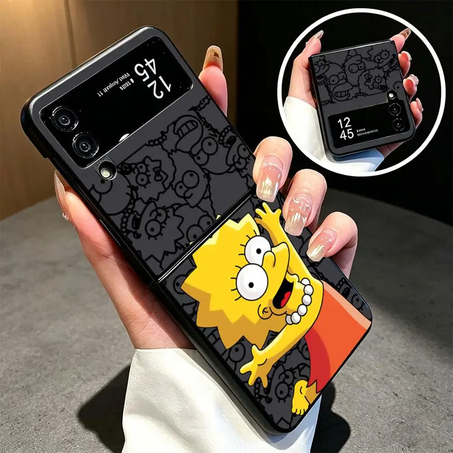 Lustige The Simpson Hülle für Samsung Galaxy Z Flip 8 Flip7 FE Flip4 Flip6 Z Fold 8 7 6 5 4 3 Z Flip 7 6 5 4 3 Flip5 Flip3 Rückseite
