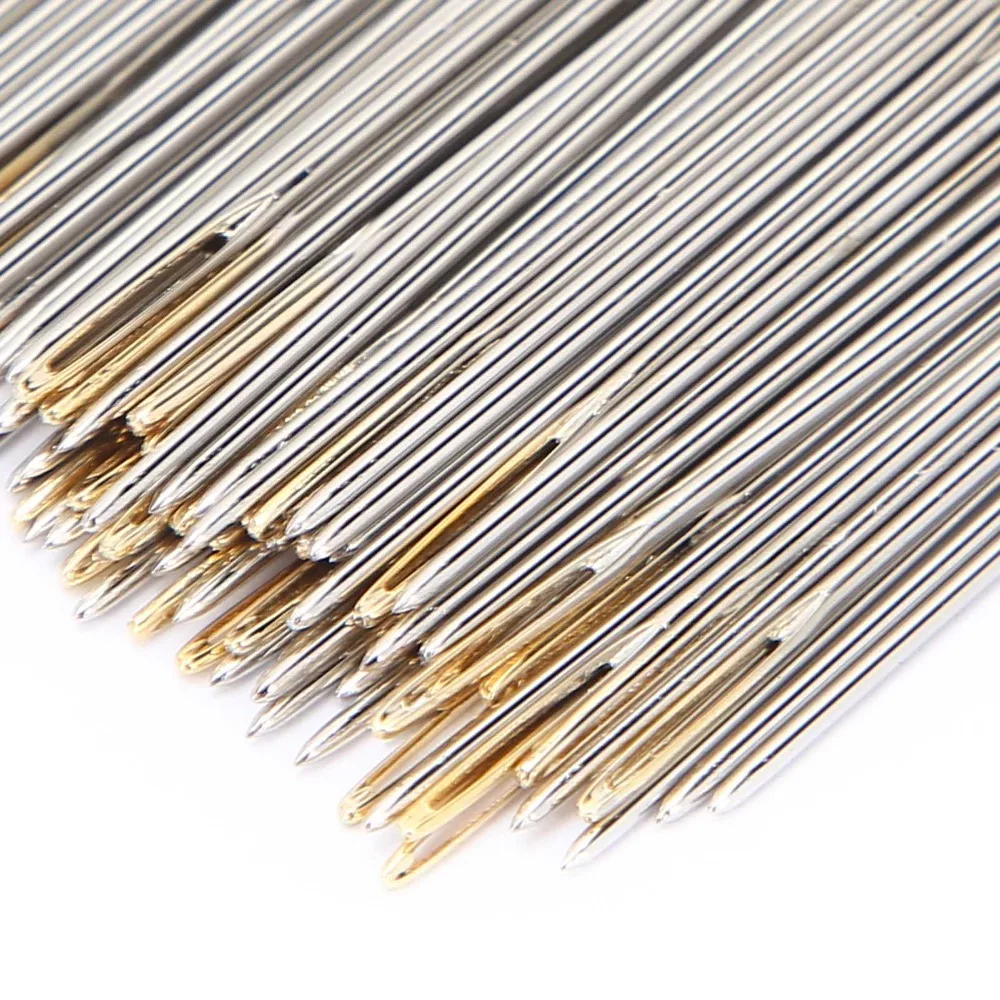 100pcs Metal Material Cross Stitch Needles Large Eye Storage Box Included Sewing Needles Set Stitching Needles