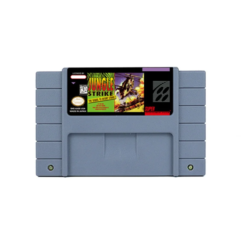 

Jungle Strike Action Game for SNES 16 Bit Retro Cart Children Gift