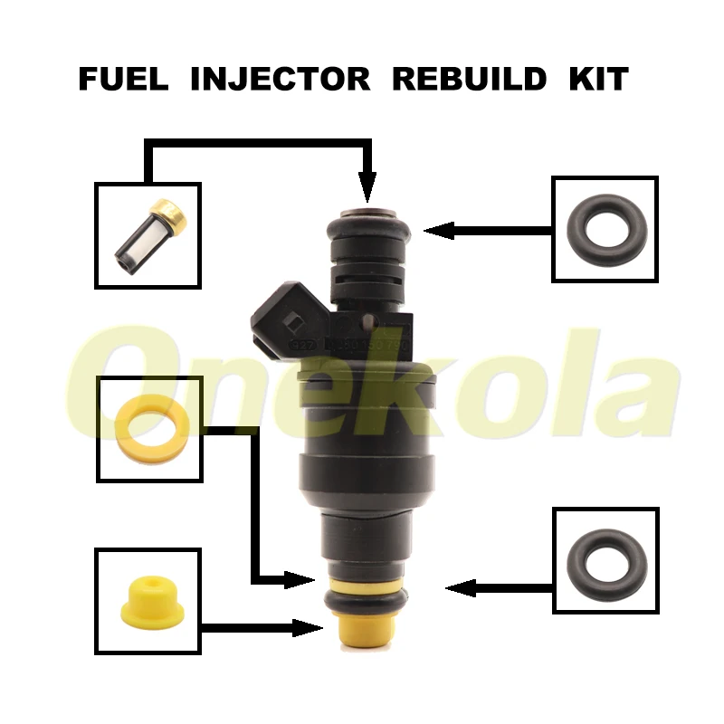 

Fuel Injector Service Repair Kit Filters Orings Seals Grommets for Ford Fairlane 88-95 Fairmont Falcon 88-94 3.9L OEM 0280150790