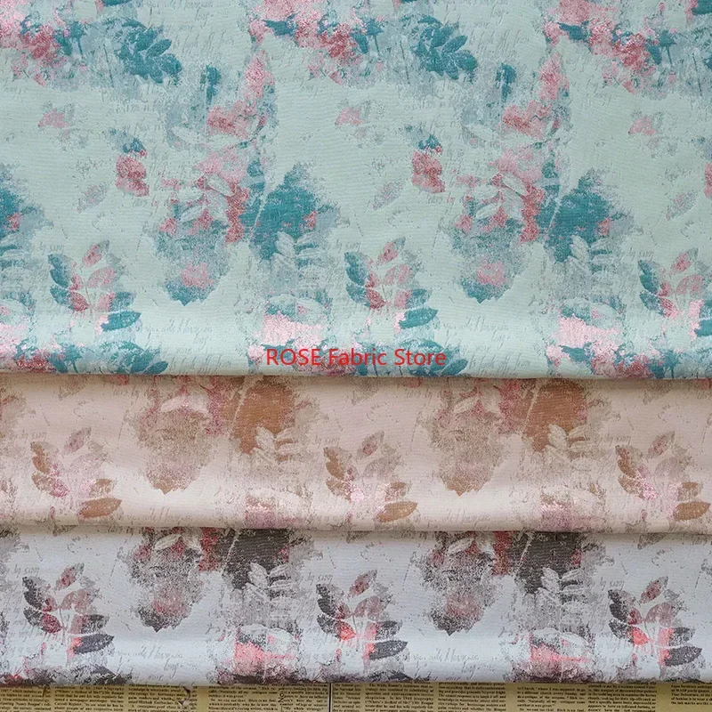 Oil Painting Style Classic Yarn Dyed Jacquard Fabric Women's Dress Luggage Bag DIY Sewing Fabric By Half Meter