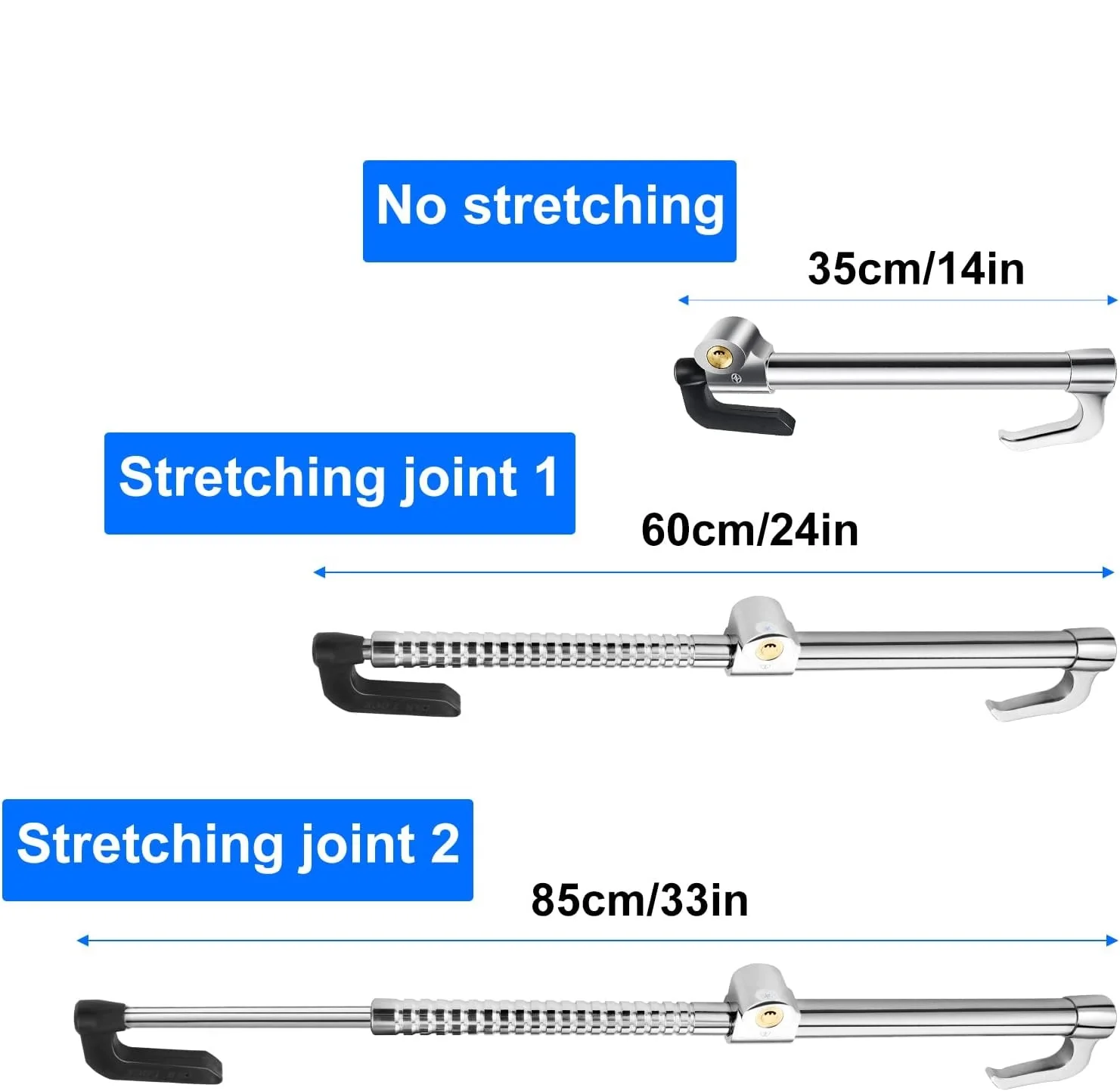 Car Steering Wheel Lock Crook Locks Retractable Car Clutch Pedal Lock Car Steering Wheels Anti-Theft Lock for Van Car SUV