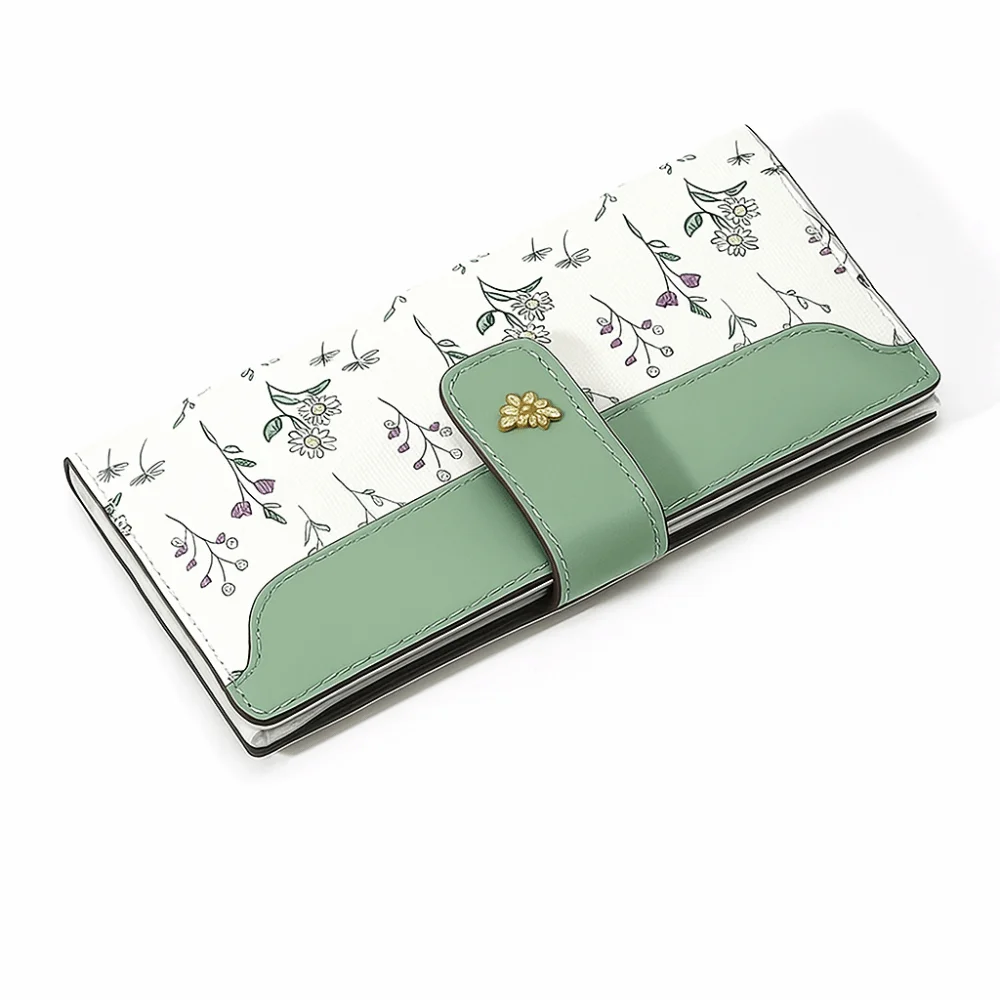 Card Holder Waterproof Long Folding Wallet Handheld PU Leather Money Purse Bag Zipper Lightweight Check Credit Card Bag Travel
