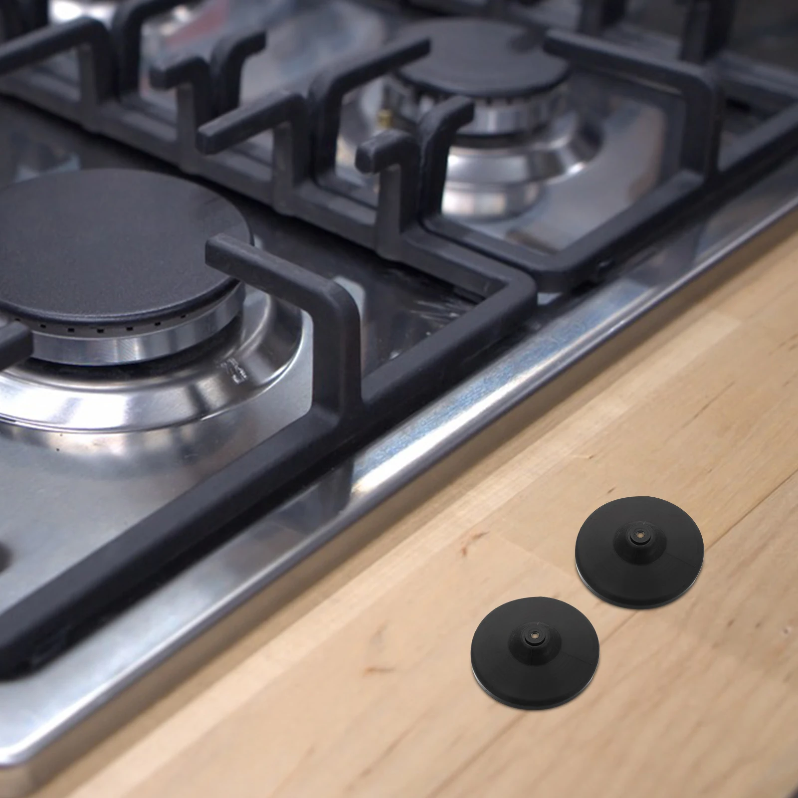 

2pcs Rubber Grommets For Gas Stove Grates High Temp Resistant Scratch Proof Protective Feet Easy Install Decorative