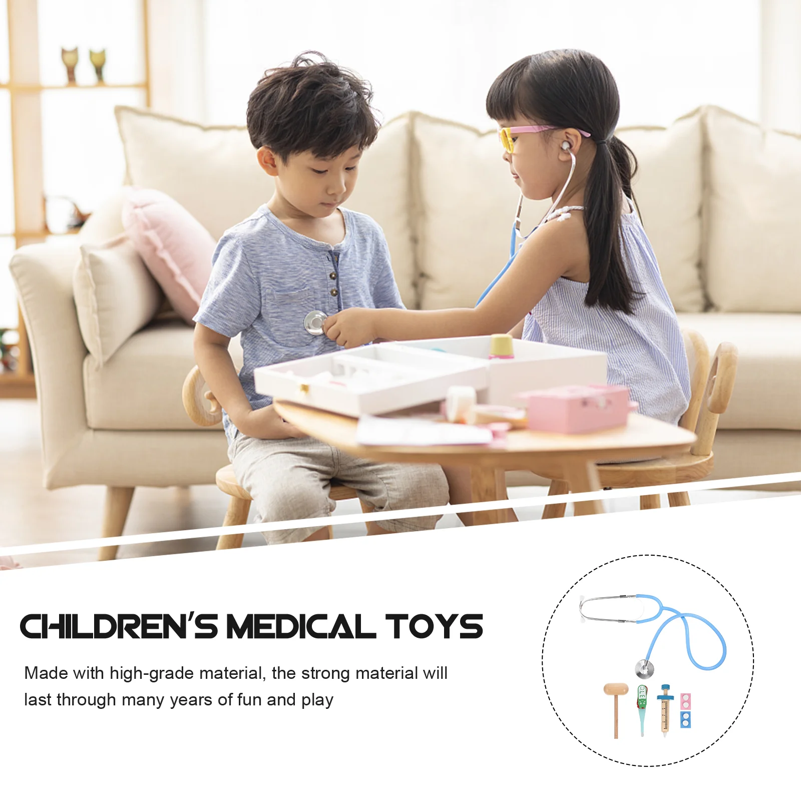 Kit de artesanato infantil de brinquedo médico para crianças, conjunto de jogos de escritório para crianças, 3-5 kits de brinquedos de plástico para ambientes internos