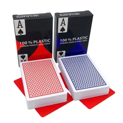 Nuevo 2 Set/lote patrón Baccarat Plástico Naipes Impermeable Juego de Texas Hold'em Poker Tarjetas de Juegos de Mesa 2.28*3.46 pulgadas qenueson