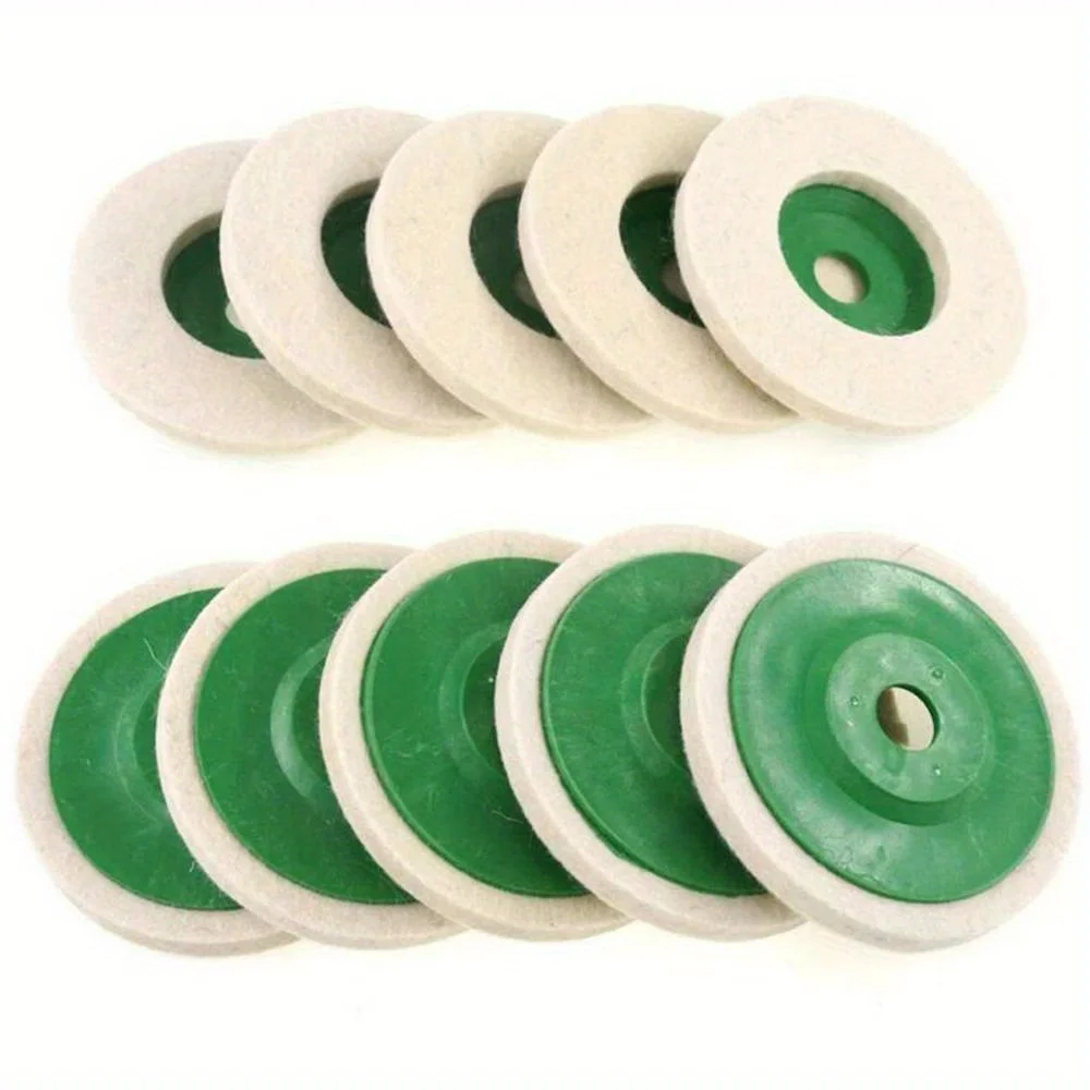 3–12 Stück 100 mm Polierscheibe, Schleifscheibe, 10,2 cm, industrielle Wollfilzscheibe, Metallrostentfernung, Schleifscheibe für Winkelschleifer – Detail 7