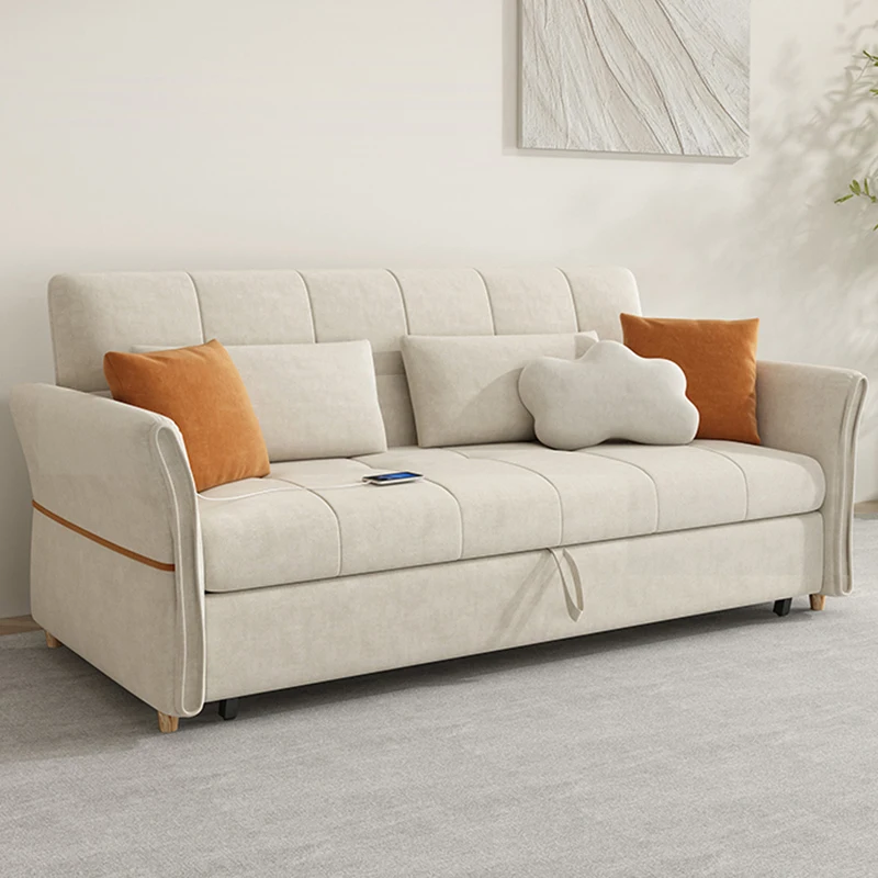 USB 우드 소프트 소파, 간단한 편안한 폼 디자이너, 모던 퍼프 소파, 접이식 홈 소파, 접이식 거실 가구