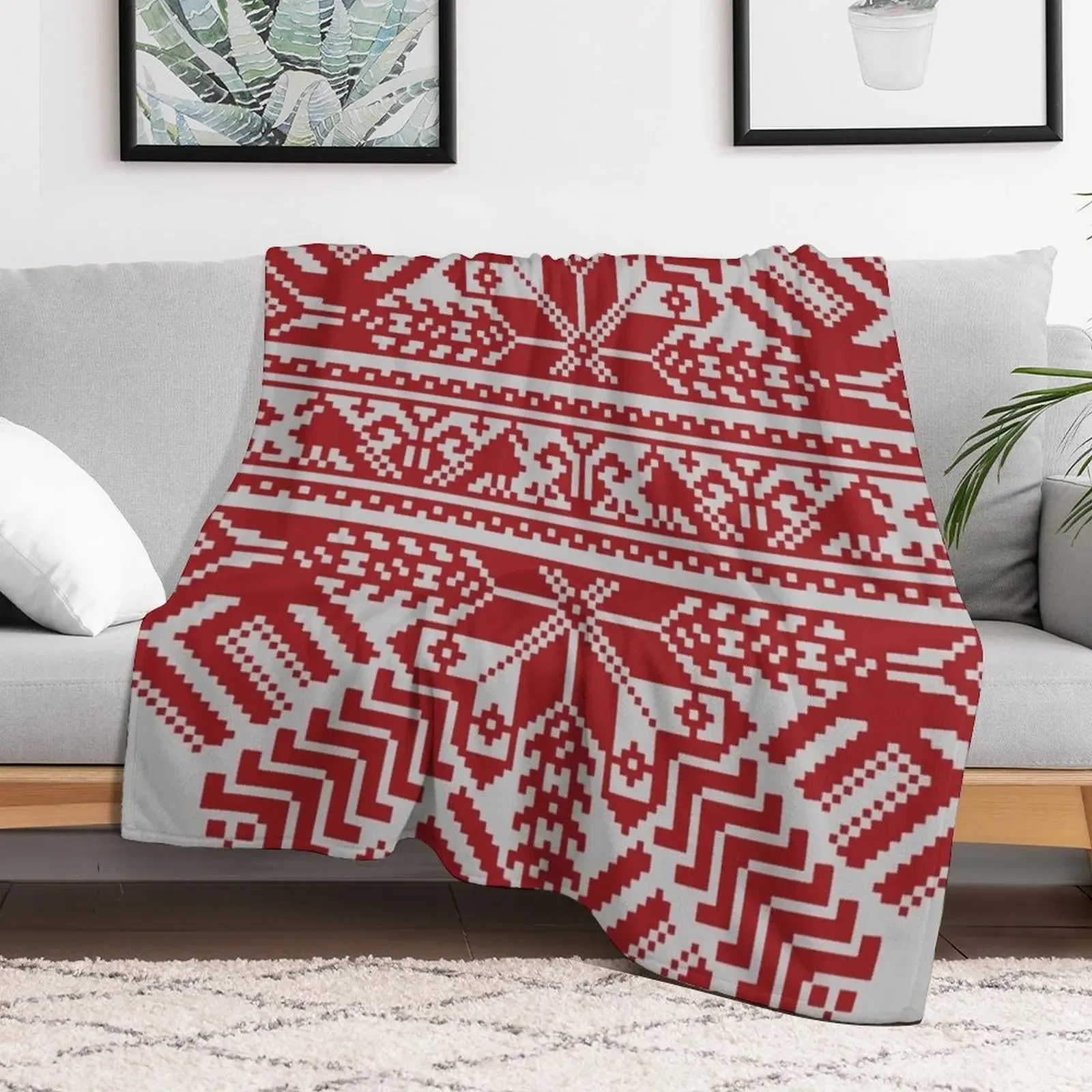 Baltic Traditional Ornament. Latvian Throw Blanket Custom warm for winter Blankets