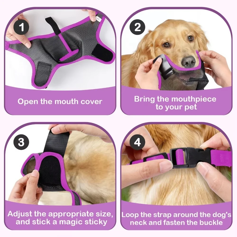 Haustier Hund Mund Abdeckung Maulkorb Anti-Stanzen Maulkorb Anti-Backen Anti-Beißen Atmungsaktive Mesh Spezielle Anti-Lecken mund – Detail 9
