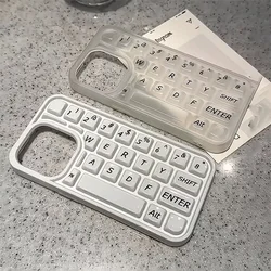 Keyboard case, painted 3D button input method, phone case for iPhone 12 13 14 15 16 pro max