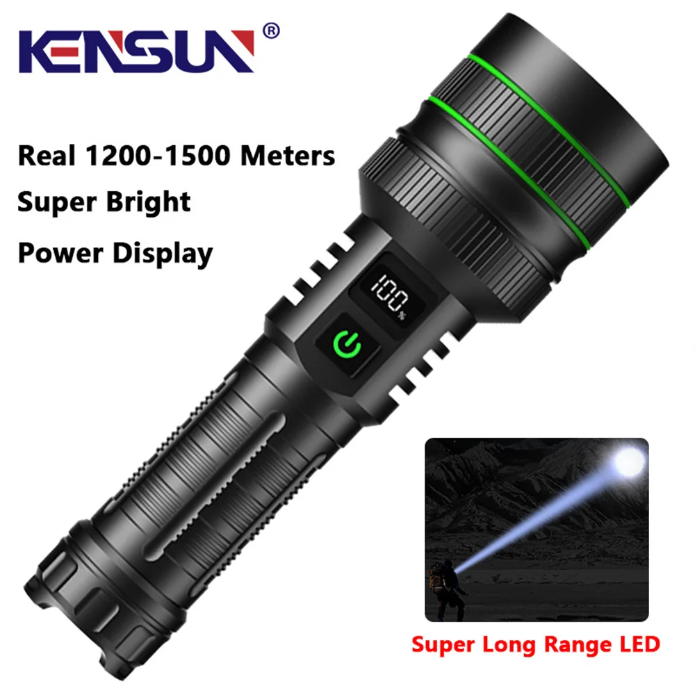 Super Long Range Tactical Torch High Power LED Flashlight USB Rechargeable Strong Light Lamp Outdoor Portable Lantern Waterproof