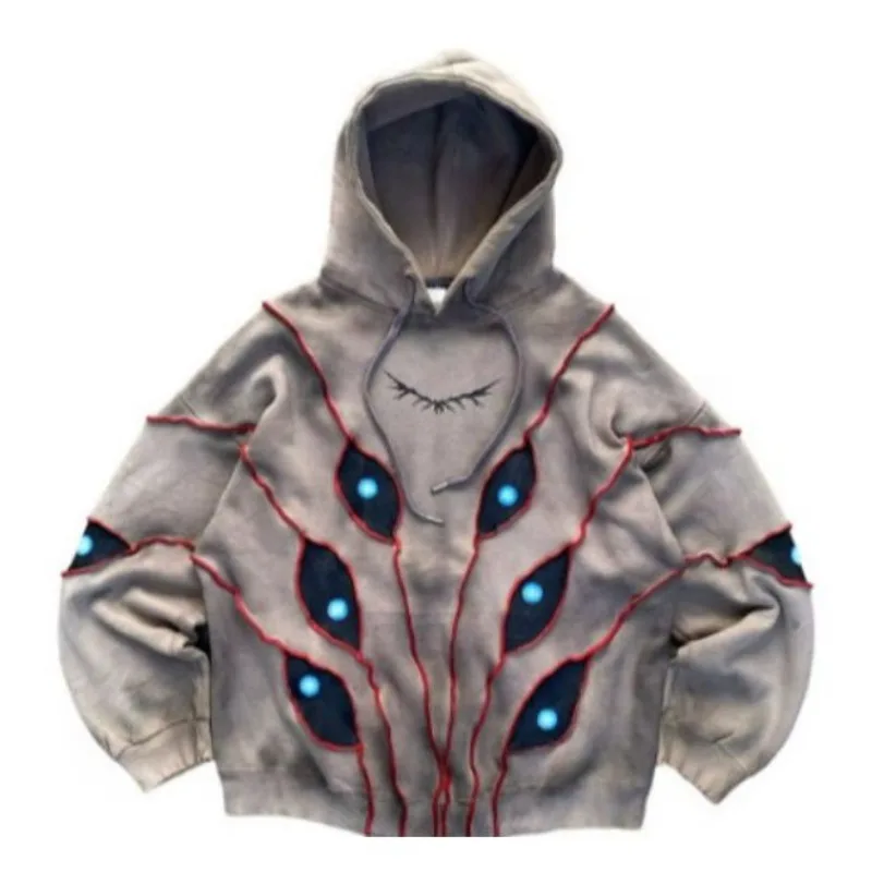 

Juspinice American Fashion Wasteland Style Hooded Jacket Couple Hoodie 2025 Men's Spring New Loose Top Male Clothing