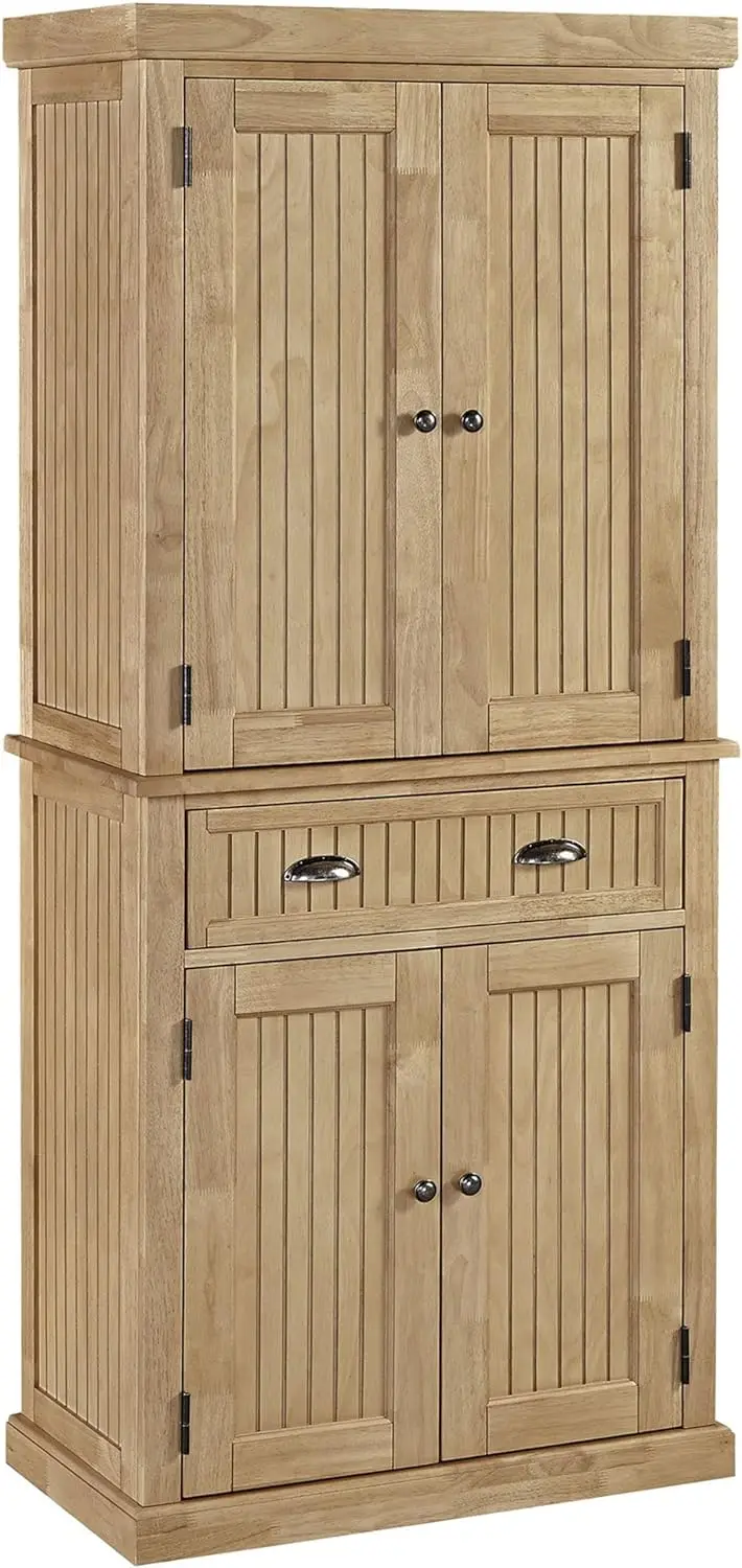 

Homestyles Nantucket Storage Cabinet Kitchen Pantry with Drawers and Adjustable Shelves, 71.5 Inch Height,