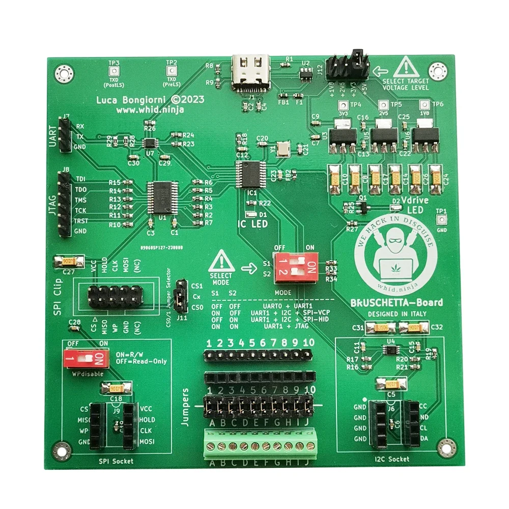 Bruschetta-Board: Een Multi-Protocol Hardware Die Uart, Jtag, Spi & I2c Ondersteunt