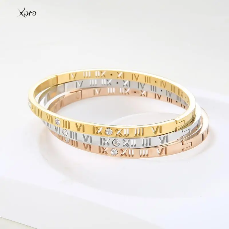 Xpro Roman Numerals Bracelet For Women Stainless Steel Jewelry Accessories Luxury Bracelet Women Fashion