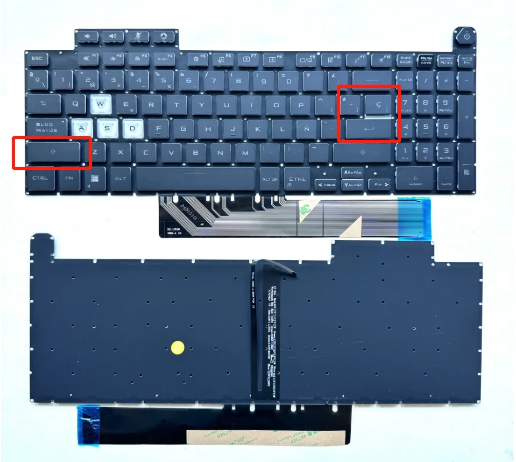 For ASUS TUF Gaming F15 FX507 FX707 FA507 FA507R GA507 FX507Z SP Spain  backlit RGB keyboard