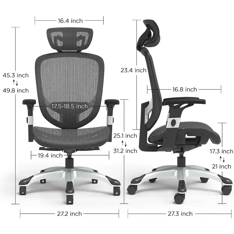 Staples Hyken Ergonomic Swivel Task Chair, Adjustable Office Chair with Breathable Mesh and Lumbar Support
